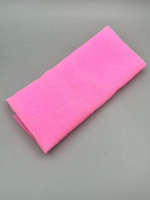Bath Towel Мочалка-полотенце для душа с пилинг-эффектом / Nylon Long Exfoliating Towel, жесткая, розовый