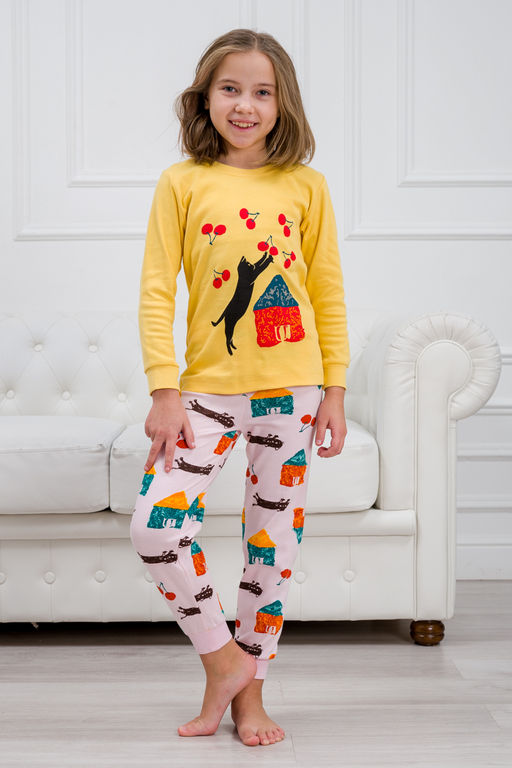 Пижама детская из интерлока Улыбка кот игрун - Амадэль фото 4