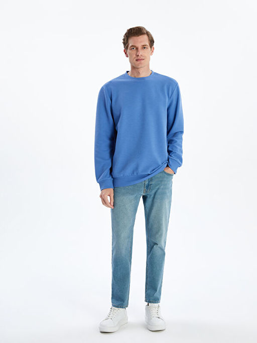 Bisiklet Yaka Uzun Kollu Erkek Sweatshirt