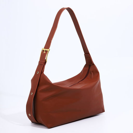 Сумка женская багет на молнии, 32×14×22 см, коричневая