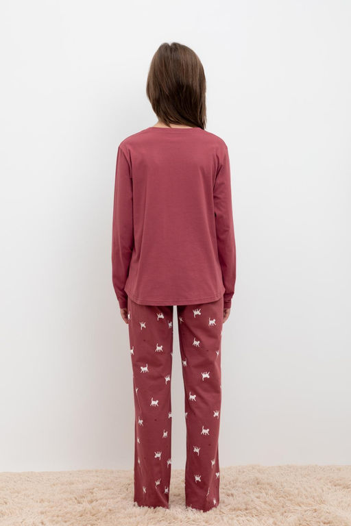 КБ 2820/шоколадный десерт,кошечки пижама для дев