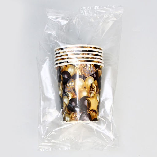 Стакан бумажный Чёрное золото. Шары, в наборе 6 шт. - Страна карнавалия фото 3