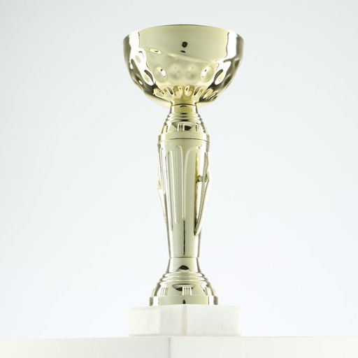 Кубок 107, наградная фигура, золото, подставка камень, 19 см