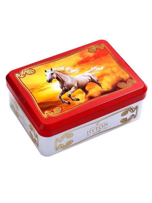 Чай чёрный новогодний HYTON Шкатулка красная: белая лошадь, 50 г - Simaland фото 3