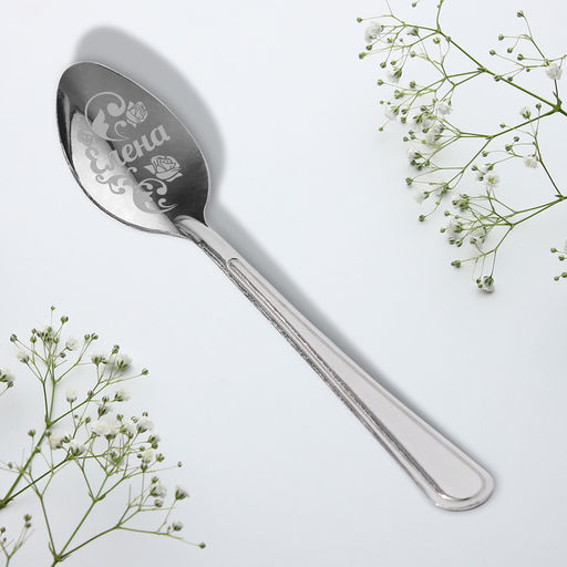Цена за 3 шт. Ложка чайная именная Елена, с 8 марта, 3?14 см