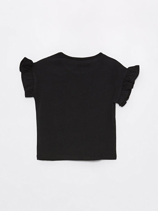 Bisiklet Yaka Bask?l? K?sa Kollu K?z Bebek Ti??rt - Waikiki фото 3