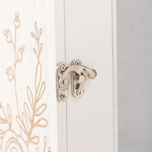 Ключница настенная «Веточка цветочная», дерево, 6 крючков, состаренный белый, 6×22×30 см