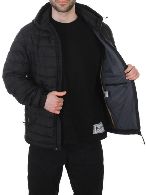 88045 BLACK Куртка мужская демисезонная (100 гр. холлофайбер)