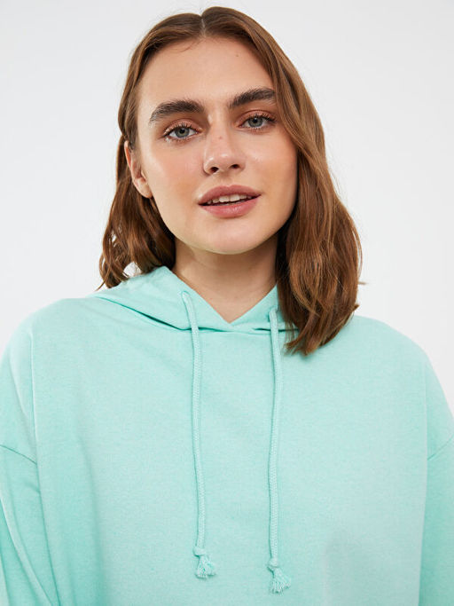 Kap??onlu D?z Uzun Kollu Kad?n Pijama ?st