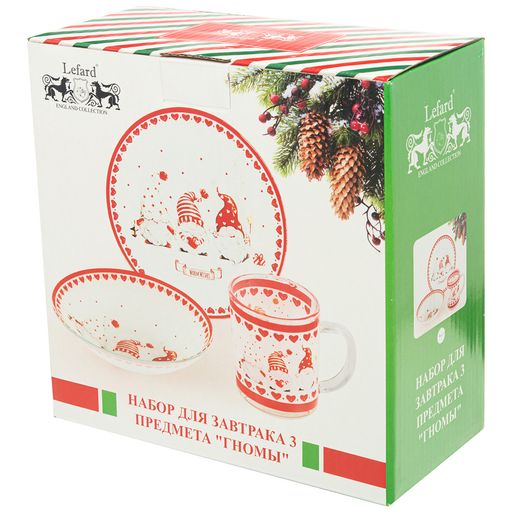 НАБОР ДЛЯ ЗАВТРАКА 3 ПРЕДМЕТА ГНОМЫ ТАРЕЛКА 18 СМ,САЛАТНИК 16 СМ,КРУЖКА 200 МЛ - Lefard фото 2