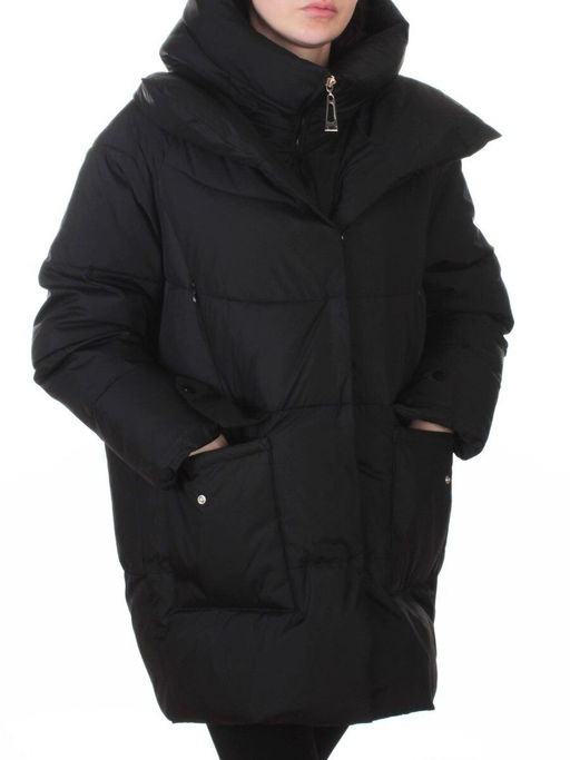 Z24-830 BLACK Куртка зимняя женская оверсайз (200 гр. тинсулейт)