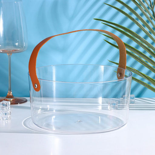 Ведёрко для льда Доляна, 2.6 л, 21×21×10 см, прозрачное