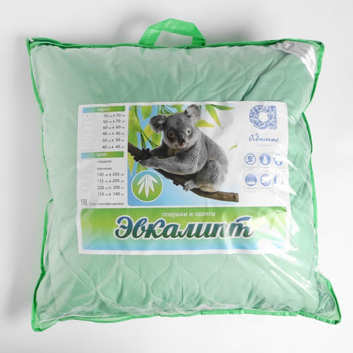 Подушка Адамас «Эвкалипт», размер 70×70 см, эвкалиптовое волокно, чехол тик