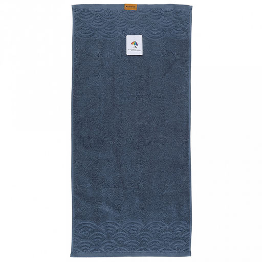 Полотенце махровое "Волна" 34х75см, хлопок 100%, стальной синий (Китай)