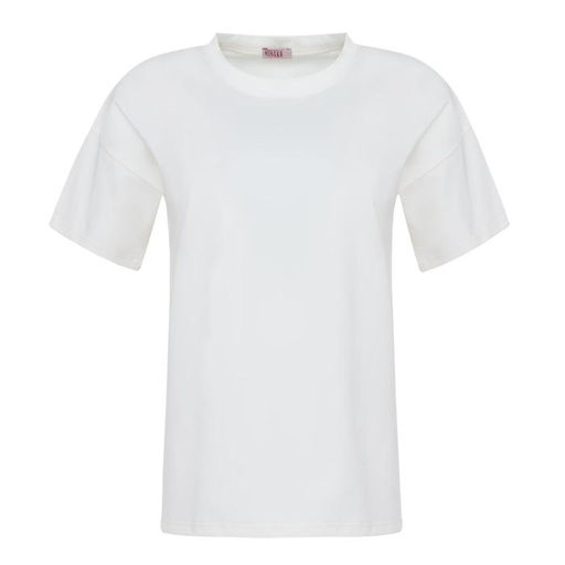 Футболка однотонная женская MINAKU: Basic line, экрю, размер 54