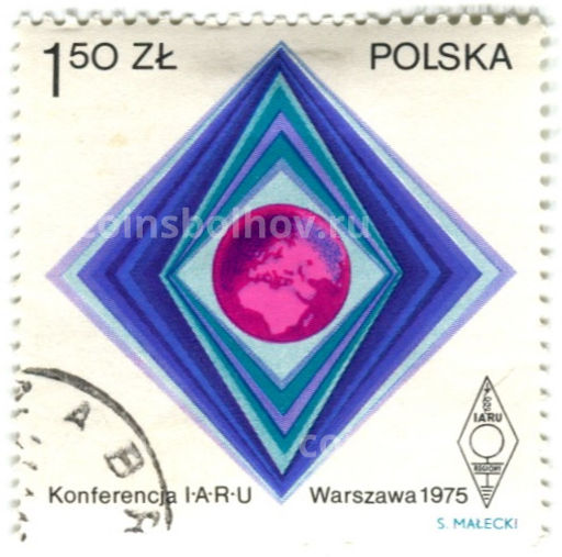 Марка Конференция радиолюбилей 1975 год Польша