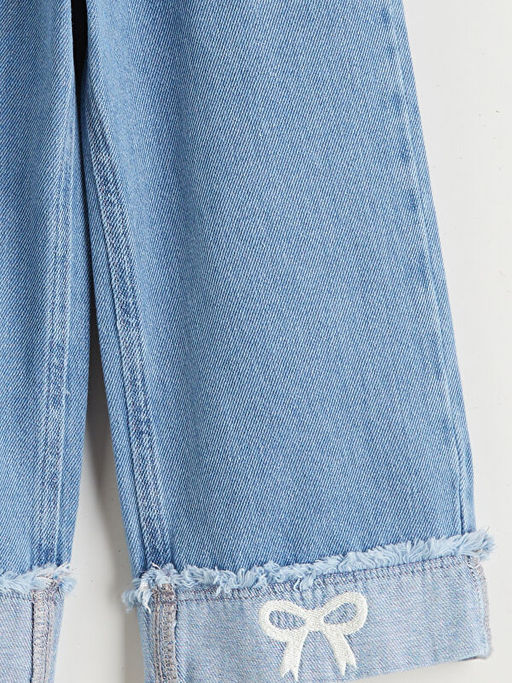 Beli Lastikli Wideleg K?z ?ocuk Jean Pantolon