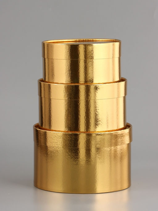 Набор подарочных коробок 3 в 1, завальцованные, золотой, 20 х 12 - 18 х 10 - 16 х 8 см