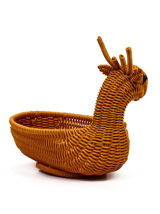 Корзина плетёная для хранения «Олень», 30×23×30 см, пластиковая, коричневая