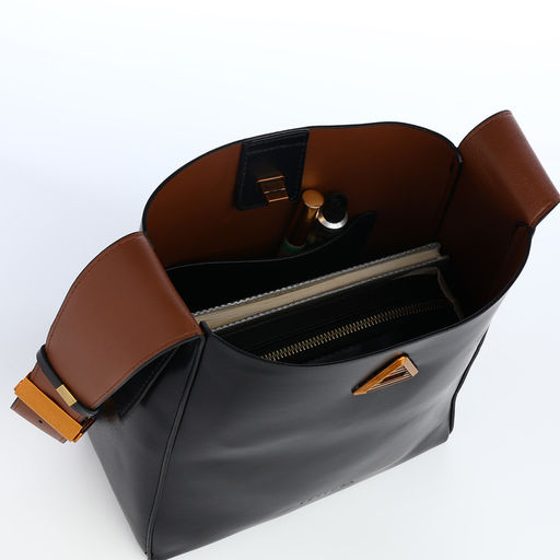 Сумка женская TEXTURA на винтовом замке, 24×11×24 см, чёрная