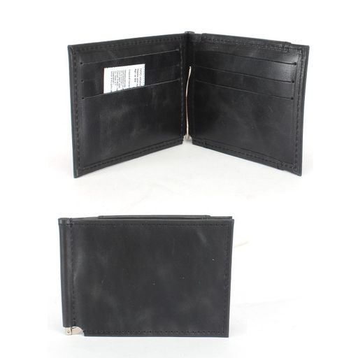 Зажим для купюр Croco-зк-302 (карм на мелочи) натуральная кожа черный пулл-ап (254) 243965