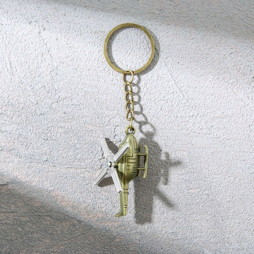 Брелок для ключей металлический «23 февраля», вертолёт, 11 х 2,5 см