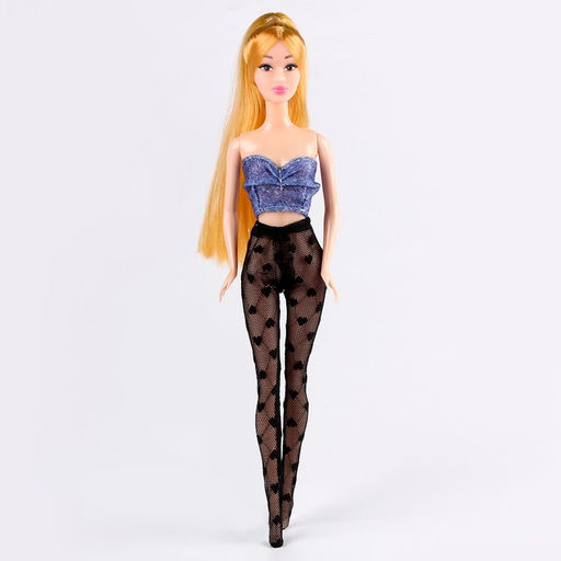 Колготки для куклы Сердечки, цвет чёрный - Simaland фото 5
