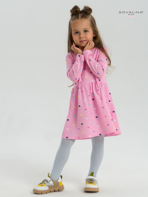 Платье Эля цветные сердечки на розовом - Sovalina фото 9