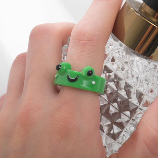 Кольцо пластиковое Лягушка, зелёное, 17 размер - Qf фото 2