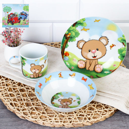 Набор посуды 3 предмета / C976# /уп 6/12/ Мишка - Галеонтрейд фото 2