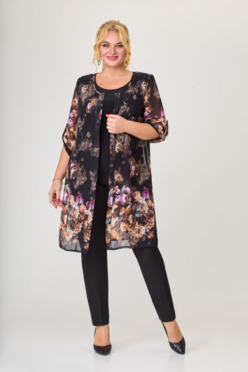 Костюм Svetlana Style 970 черный+цветы