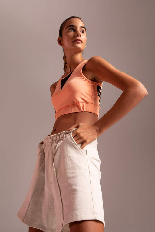 Спортивный бюстгальтер из плотной ткани DeFactoFit с круглым вырезом  фото 3