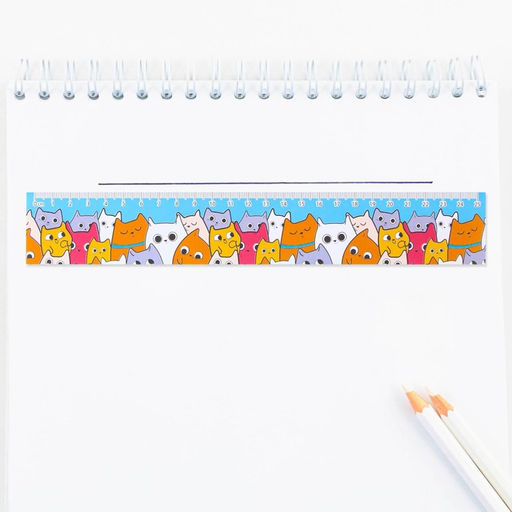 Цена за 10 шт. Линейка-закладка, картон, 25 см Кошки - Artfox фото 4