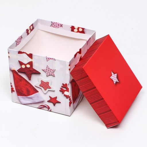 Цена за 12 шт. Коробка Самосборная Звезды Новый Год 10 х 10 х 10 см - UPAK LAND фото 4