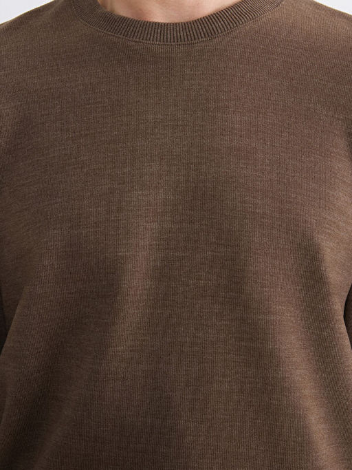 Regular Fit Bisiklet Yaka Erkek Triko Sweatshirt