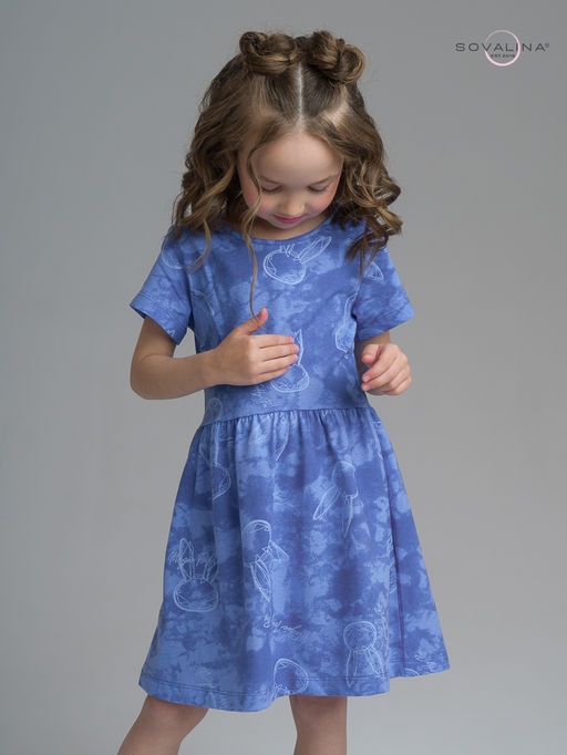 Платье Лето зайцы варенка синий - Sovalina фото 12