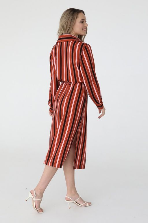 Платье-рубашка прямого кроя с поясом - Looklikecat фото 2