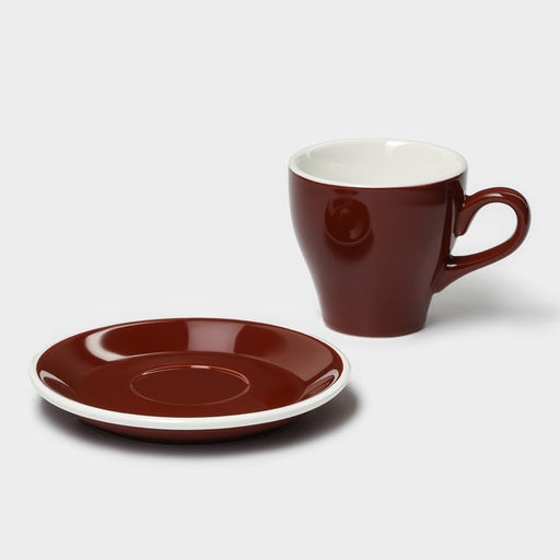 Кофейная пара фарфоровая Magistro Coffee time, 2 предмета: чашка 280 мл, блюдце d=15,5 см, цвет коричневый  фото 3