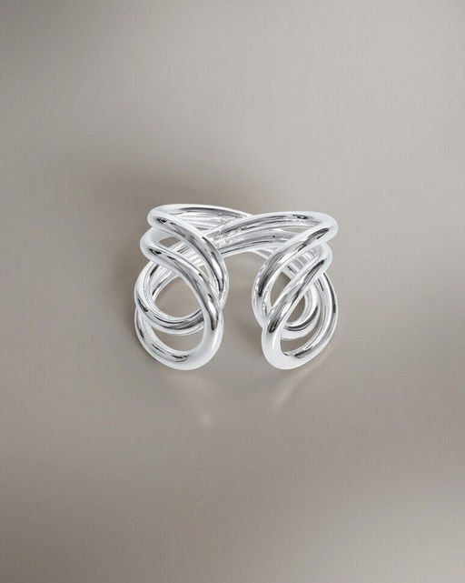 Кольцо с белым серебрением