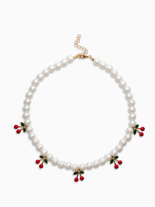 Бусы жемчужные "Вишня", цветные в золоте