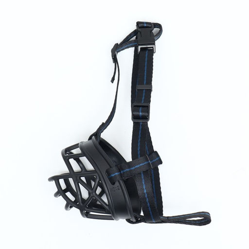 Намордник для собак №1 с трехсторонним ремешком, каучук, ДН 6 см, ОМ 22 см, чёрный - Пижон фото 2