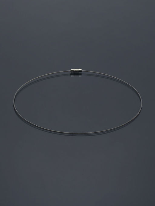 Основа для колье (чокер) с замком, 1 мм, набор 5 шт., цвет стальной, 45 см