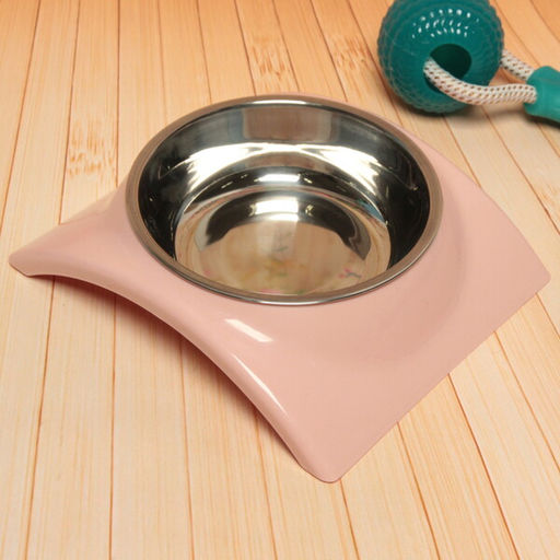 Миска металлическая "Колор-Волна" 250мл 19*16*5см на пластиковой подставке,цвет розовый