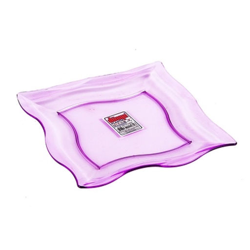 Тарелка п/эт. 18см, квадрат., прозрачная "Dunya" (Турция) (11181)