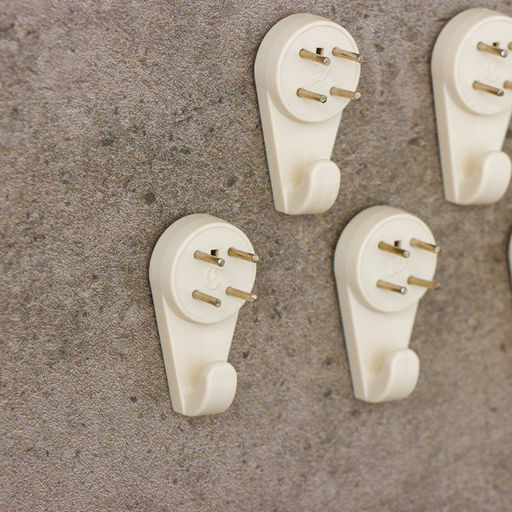 Крючок для картин средний, 5 шт., белый