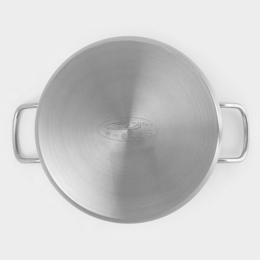 Кастрюля Катунь «Общепит», 9 л, d=24 см, с крышкой, капсульное дно, индукция, нержавеющая сталь, хромированный