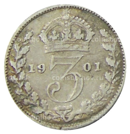 3 пенса 1901 года Великобритания