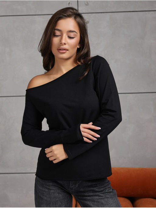 Лонгслив Плечо Черный - София фото 15