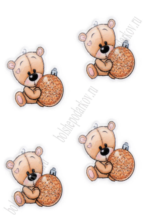 Кабошон-вырубка "Мишка с игрушкой" 3*3,7 см (10 шт) SF-5787