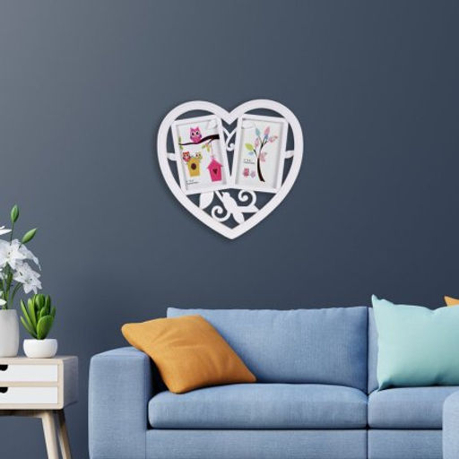 Фоторамка коллаж Сердце / 005-1 /уп 60/ 2 фото белая - Галеонтрейд фото 2